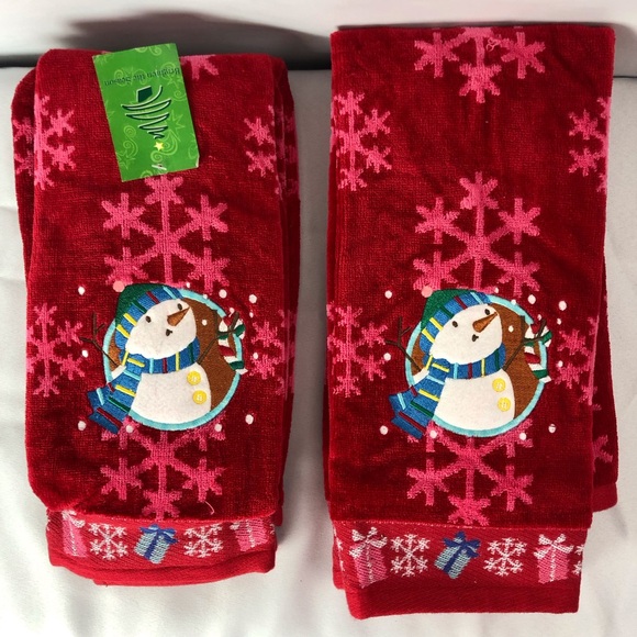 NWT Brighten the Season Snowman Hand towel Set - Picture 16 of 16
